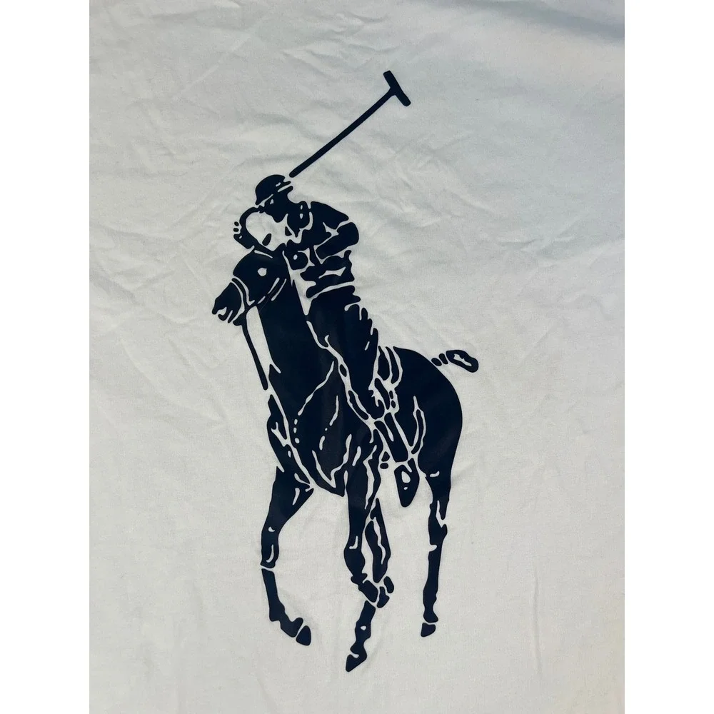 Polo Ralph Lauren Mens Big Pony Graphic T-Shirt White Blue 3XB Big & Tall